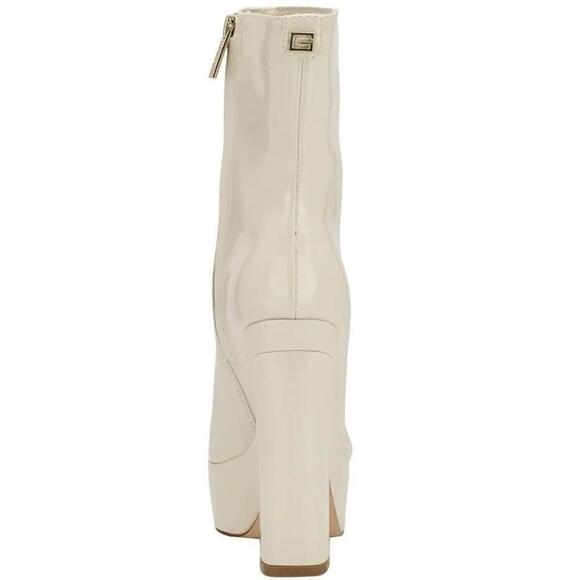 Guess Womens Byra Ivory Patent Square Toe Block Heel Mid-Calf Boots Shoes 8 - Picture 5 of 9